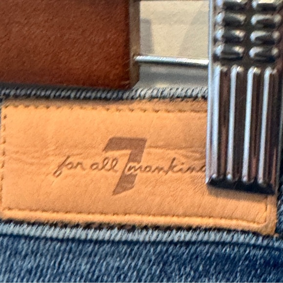 7 FOR ALL MANKIND Shimmer Stripe Skinny Ankle Jeans In Luxe Vintage Muse 26 - Picture 6 of 8